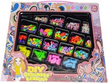 Korálky navlékací s přívěsky a gumičkami kreativní set výroba dětské bižuterie