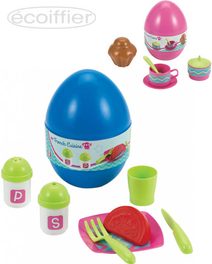 Baby set jídelní překvapení ve vajíčku různé druhy plast pro miminko