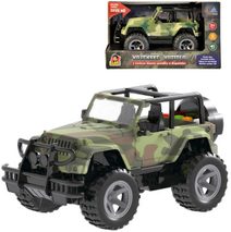 Jeep vojenské army auto na setrvačník 23cm na baterie Zvuk CZ plast