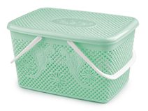 Plastový košík s víkem 20x35 cm