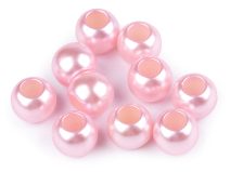 Plastové perly s velkým průvlekem 11x15 mm 10 kusů