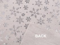 Vánoční bavlněná - imitace lnu sněhové vločky metalické METRÁŽ