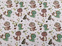 Bavlněná látka / plátno dinosaurus METRÁŽ