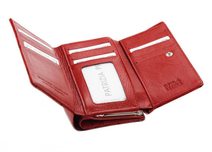 Luxusní červená dámská kožená peněženka RFID v dárkové krabičce