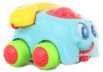 Baby telefon barevný klasický tahací 20cm s aktivitami s očima plast