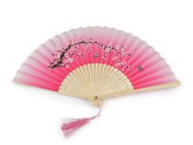 Vějíř textilní s metalickými detaily