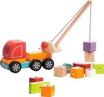 Baby Autojeřáb set s kostkami 10ks s magnetem pro miminko