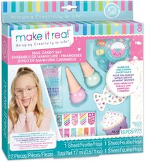 MAKE IT REAL Laky dětské na nehty set 2ks se zdobením Candy voňavé