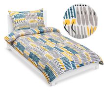 Povlečení krepové Modrá,Žlutá 80/163