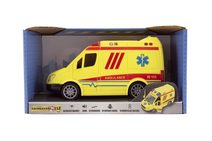 Auto sanitka 14,5cm žlutá ambulance na baterie Světlo Zvuk plast