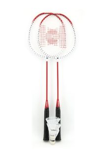 Sada badminton pálky 2ks + míček 2ks 65cm kov/plast 2 barvy v pouzdře