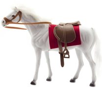 Jednorožec kůň česací se sedlem s hříbětem fliška plast s doplňky v krabici 29x24x7cm