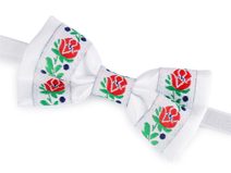 Saténový motýlek folklor hand made, délka 9 cm