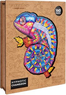 PUZZLER DŘEVO Hypnotický chameleon 21x30cm dekorativní skládačka 160 dílků