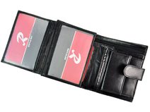 Černá lakovaná dámská kožená peněženka v dárkové krabičce