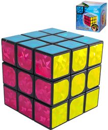 Hra Hlavolam (Rubikova) magická kostka 10cm metalická třpytivá 3x3x3