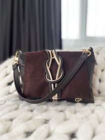 GROSSO Čokoládově hnědá kabelka přes rameno / crossbody
