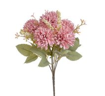 Kytice chryzantém s listy - růžová