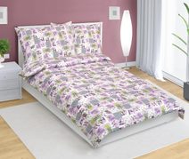 Povlečení bavlněné - 140x220, 70x90 cm Patchwork lila