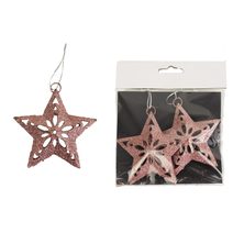 Ozdoba hvězda, 2ks K1094/R - dia 10 x 2,5 cm