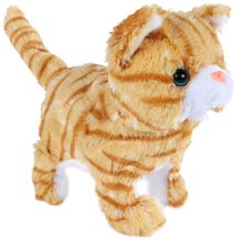 PLYŠ Kočka 21cm chodící na baterie Zvuk *PLYŠOVÉ HRAČKY*