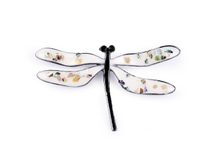 Brož vážka zdobená perleťovými vločkami