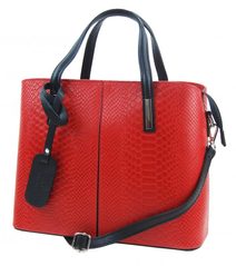 Kožená velká dámská kabelka Alma nejtmavější modrá