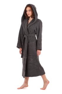 Bavlněný župan s kapucí Athena antracitový 31 16 9551