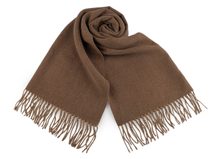 Šála / pléd s třásněmi jednobarevný 65x190 cm