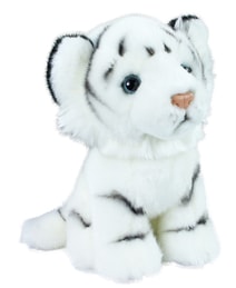 Plyšový tygr bílý sedící, 18 cm