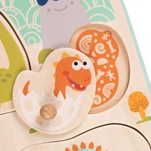 B-TOYS DŘEVO Baby puzzle dinosauři vkládací na desce 8 dílků *DŘEVĚNÉ HRAČKY*