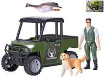 Auto Revenant terénní 14cm lovecký set s figurkou lovce a 2 zvířaty