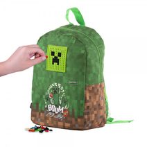 Batoh Pixie Crew Minecraft silikon 30x35cm s pixelovými kostičkami zelený