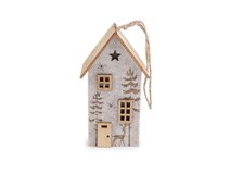 Filcový domeček svítící k zavěšení