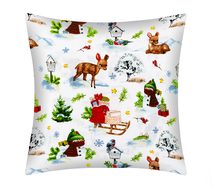 Povláček bavlněný - vánoce Bílá,Zelená,Červená 90/CH02 40x40 cm