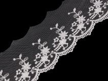 Vyšívaná krajka na monofilu šíře 70 mm METRÁŽ