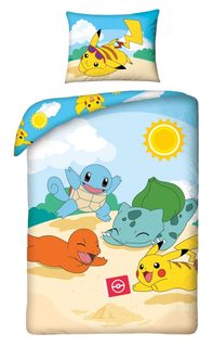 Povlečení Pokémon pláž Bavlna, 140/200, 70/90 cm
