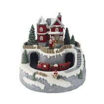 Vánoční dekorace s LED osvětlením, hudbou X7408 - 19.5 × 19.5 × 17.5 cm