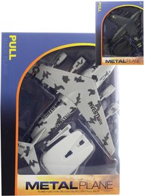 Letadlo army kovové zpětný chod se stojánkem na baterie 2 barvy Světlo Zvuk