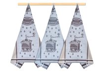 Kuchyňské utěrky - sada 3 kusů Hnědá,Béžová,Šedá 132