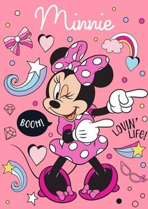 Fleece deka Minnie Boom Polyester, 100/140 cm