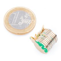Neodymový magnet kotouč Ø 12 mm, v. 1 mm, samolepicí 3M, síla 670 g 10 kusů