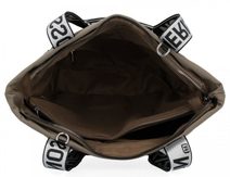 Velká dámská nylonová shopper kabelka přes rameno jemně zelená