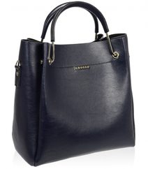 Modrá elegantní dámská kabelka S728 se stříbrnými doplňky GROSSO