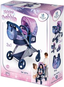 Kočárek golfové hole červené puntíkované pro panenku miminko kov v sáčku