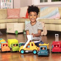 B-TOYS Baby autíčko nakladač buldozer Vroom set s figurkou řidiče