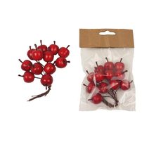 Dekorace jablko, 12 ks X4421 - dia 2 x 2,5/10 cm