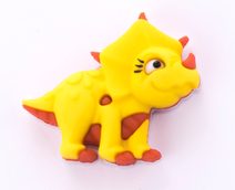 Exclusive - knoflík plastový dinosaurus žlutý 1ks