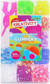 UDĚLEJ SI NÁRAMEK Gumičky LOOM BANDS 390ks set s doplňky v boxu