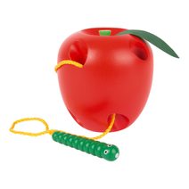 Small foot Dřevěná hra na provlékání jablko